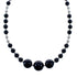 Native American Onyx Sterling Silver Bead Necklace AX128067